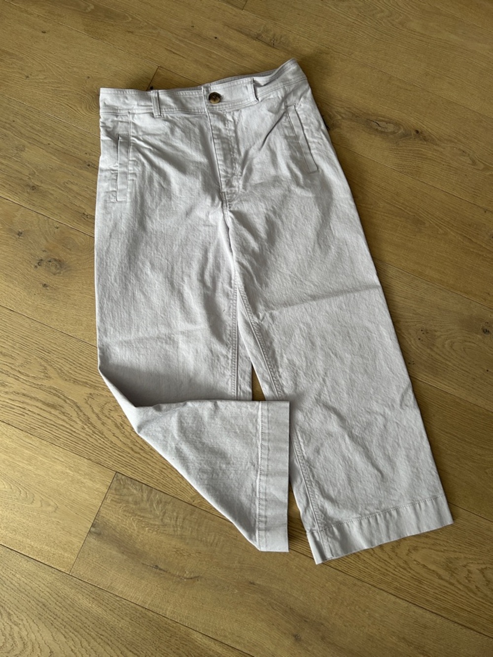Club Monaco White Cropped Straight-Leg Pants